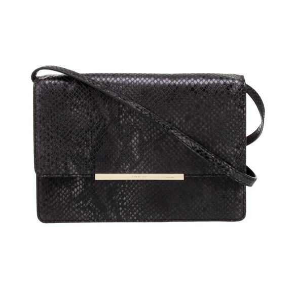 Ted Baker Roshr Black Reptile Snakeskin Texture Leather Crossbody Shoulder Bag - Picture 1 of 11